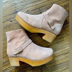 New Charlotte Stone Paloma Blush Suede Ankle Boot sz 10